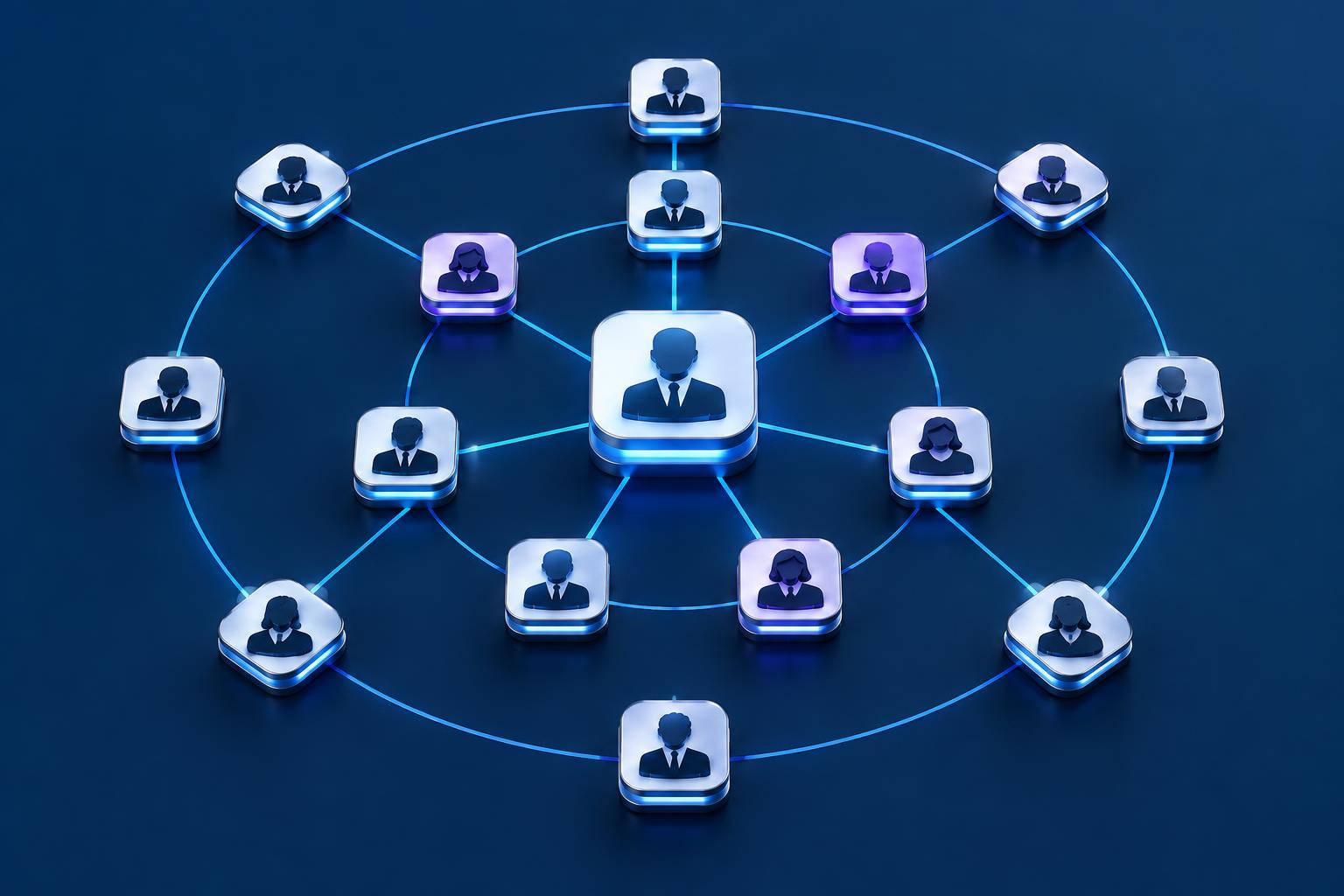 Graphique représentant un réseau de relations professionnelles ciblées